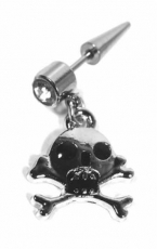 Piercing - Totenkopf mit Stein