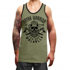 Muskelshirt/Tank Top - Used Look - Aryan Warrior - heather grün