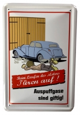 Blechschild - Auspuffgase sind giftig - BS036 (236)